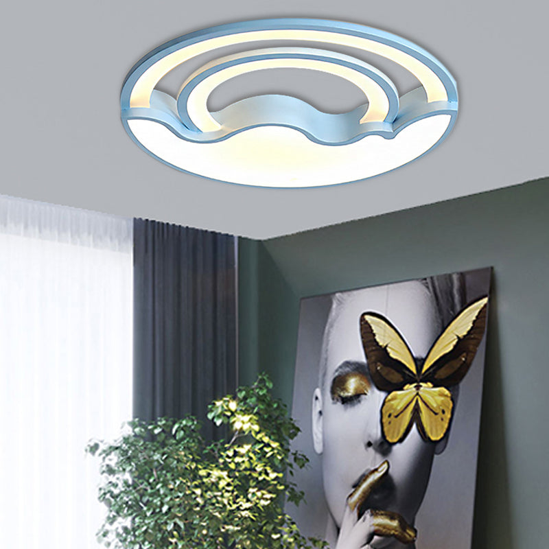 Macaron LED Ceiling Lamp - Modern Flush Mount Light for Child's Bedroom