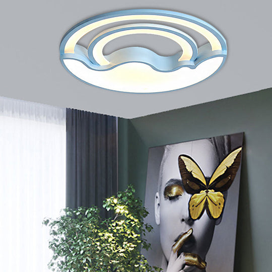 Macaron LED Ceiling Lamp - Modern Flush Mount Light for Child's Bedroom