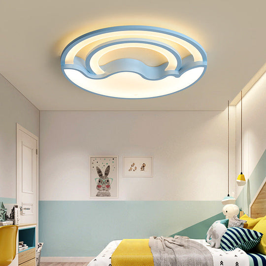 Macaron LED Ceiling Lamp - Modern Flush Mount Light for Child's Bedroom