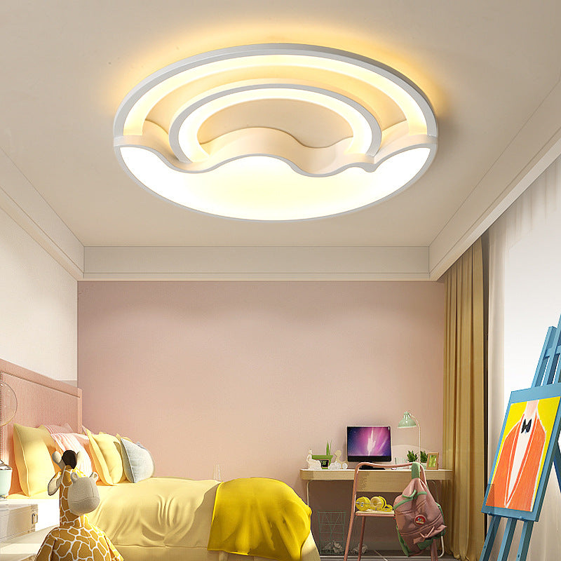 Macaron LED Ceiling Lamp - Modern Flush Mount Light for Child's Bedroom
