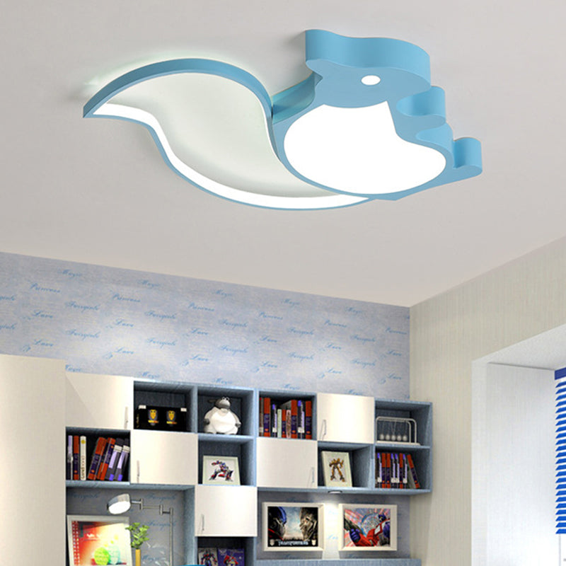 Blue Animal Baby Squirrel LED Ceiling Lamp for Child's Bedroom