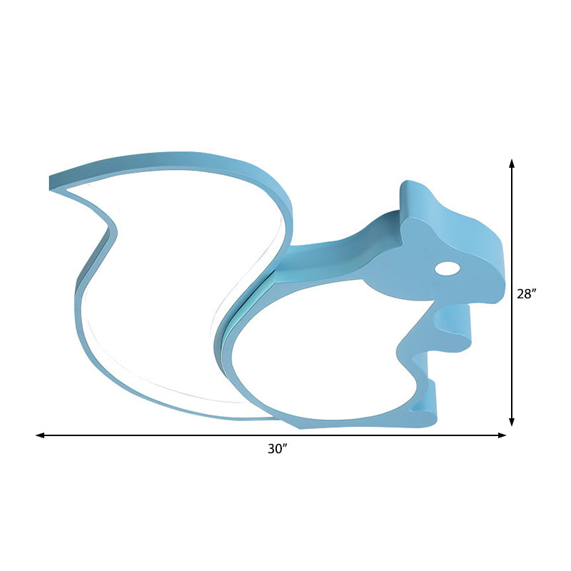 Blue Animal Baby Squirrel LED Ceiling Lamp for Child's Bedroom