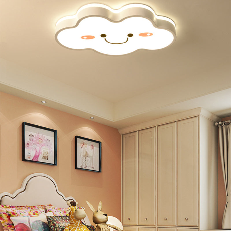 Shy Cloud Acrylic LED Ceiling Light for Child's Bedroom in White