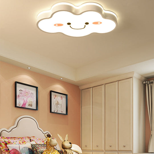 Shy Cloud Acrylic Led Ceiling Light For Childs Bedroom In White