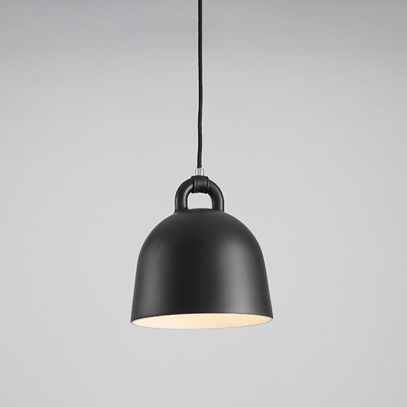 Contemporary Domed Pendant Lamp: Metal, 1 Light, Black Suspension Lighting for Dining Room