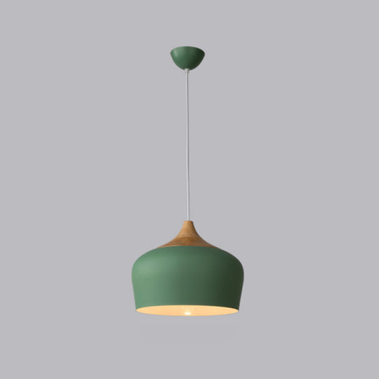 Modern Pink/Green Domed Pendant Light Fixture 12"/14" Wide - Metal Hanging Lamp Kit for Kitchen