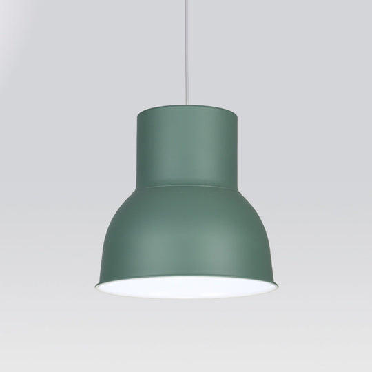 Minimalist Metal Dome Pendant Light with Blue/Green Shade - 10"/14"/15" Width