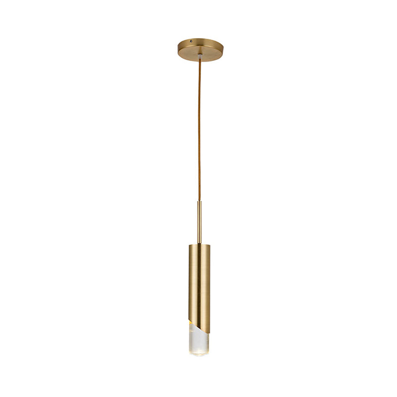Minimalist Gold Metal Pendant Light Fixture - 1 Light Kitchen Hanging Lamp Kit