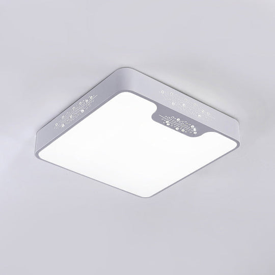 20"/41" Wide White Square/Rectangle LED Flush Mount Modern Ceiling Lamp, Metal