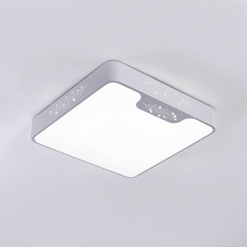 20/41 Wide White Square/Rectangle Led Flush Mount Modern Ceiling Lamp Metal