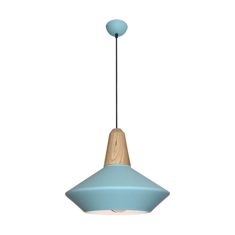 Modernist Metal Urn Pendant Light - Blue/Grey Ideal For Dining Room 1 Bulb Ceiling Suspension Lamp