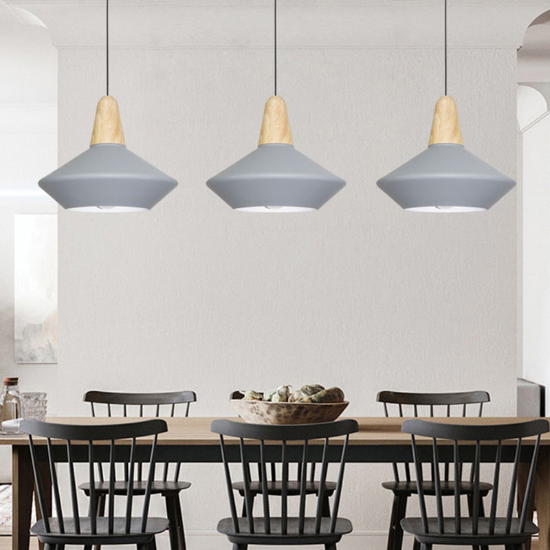Modern Metal Urn Pendant Light with Blue/Grey Shade – Ideal for Dining Room – 1 Bulb Ceiling Suspension Lamp