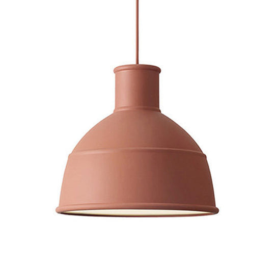 Modern Metal Urn Pendant Light - Red Ceiling Suspension Lamp For Dining Room