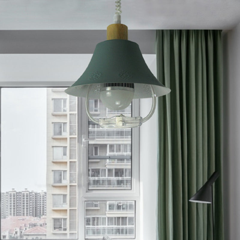 Luminaire suspendu moderne à large évasement - Bleu/Jaune