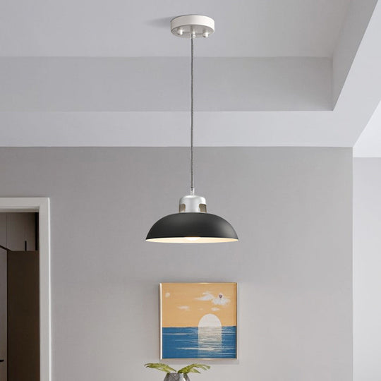 Modern Flared Metal Pendant Light in Black/Grey for Dining Room Ceiling