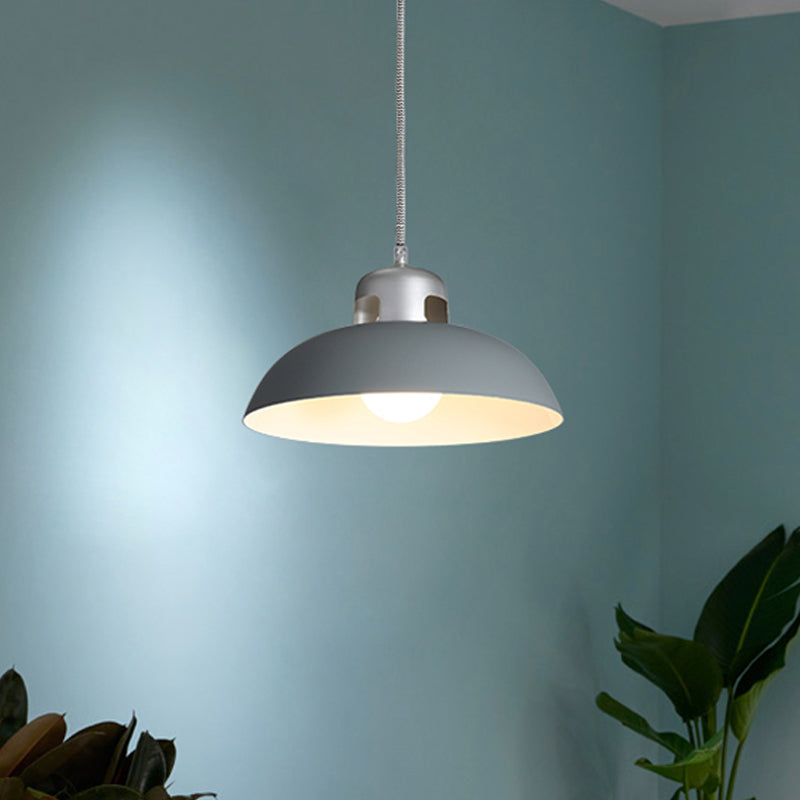 Modern Flared Metal Pendant Light in Black/Grey for Dining Room Ceiling