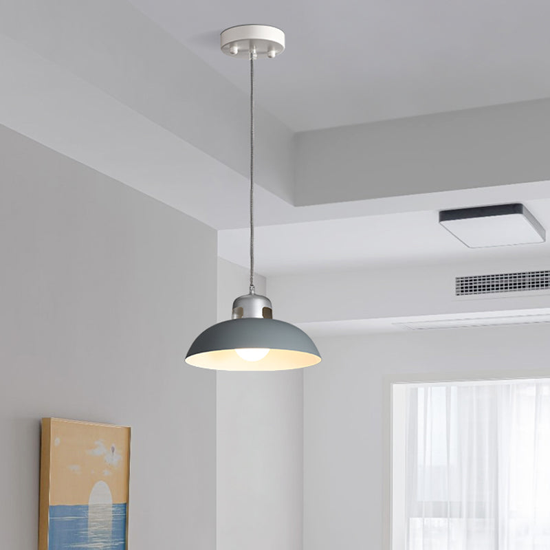 Modern Flared Metal Pendant Light - 1 Head Black/Grey Ceiling Suspension Lamp For Dining Room