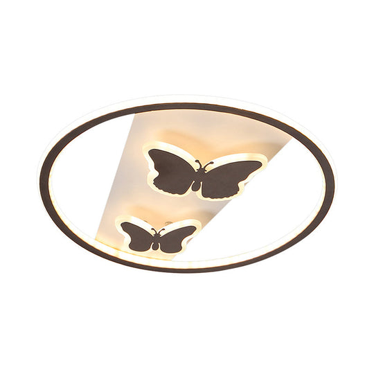 18.5"/23" Modern Acrylic Brown LED Ceiling Fixture in Warm/White Light - Remote Control Dimmable