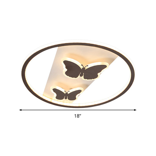 18.5"/23" Modern Acrylic Brown LED Ceiling Fixture in Warm/White Light - Remote Control Dimmable