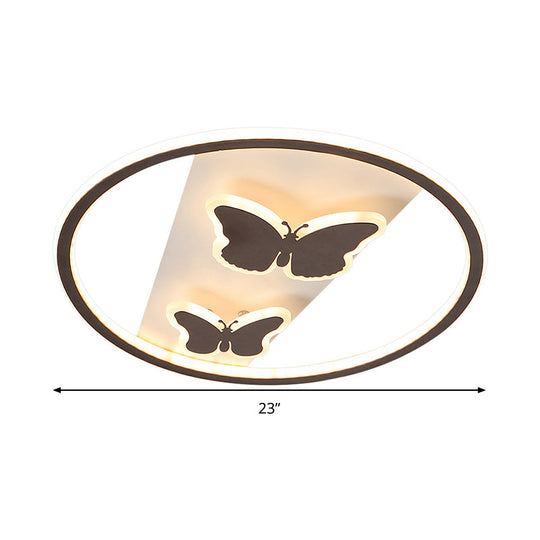18.5"/23" Modern Acrylic Brown LED Ceiling Fixture in Warm/White Light - Remote Control Dimmable