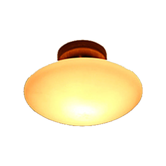 Frosted Glass Semi-Circle/Square Flush Ceiling Light - Modern 1-Light Flush Mount for Corridor
