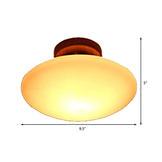Frosted Glass Semi-Circle/Square Flush Ceiling Light - Modern 1-Light Flush Mount for Corridor