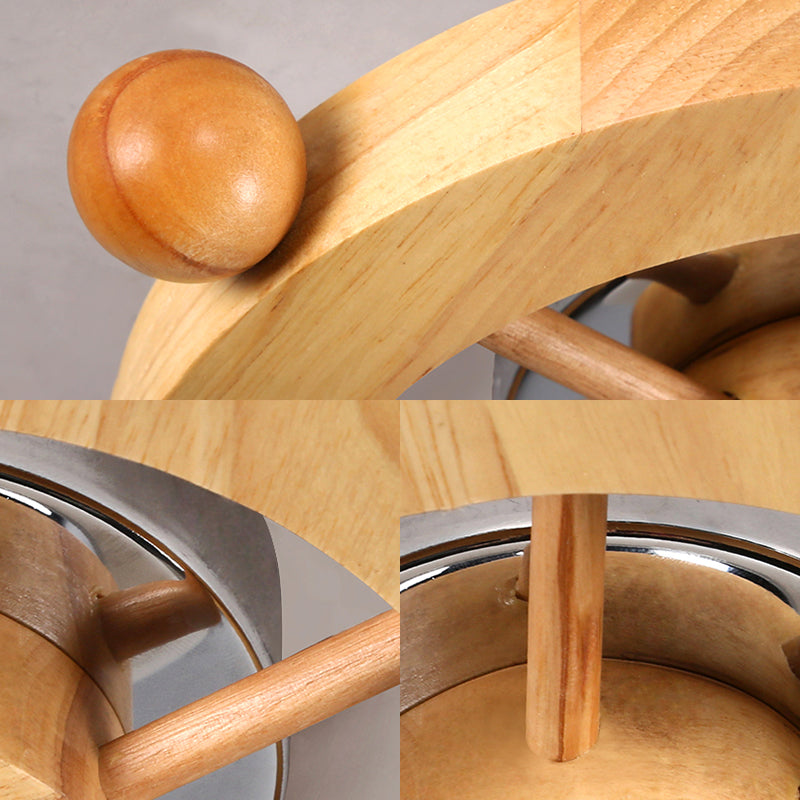 Nordic 1-Light White Glass Flushmount Ceiling Light with Wheel Backplate - Ideal for Bathrooms