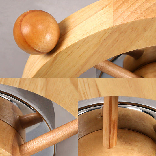 Nordic 1-Light White Glass Flushmount Ceiling Light with Wheel Backplate - Ideal for Bathrooms