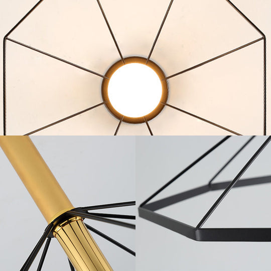 Sleek Black Metal Semi Flush Ceiling Light - Minimalist 1 Light Fixture, Perfect for Lobby