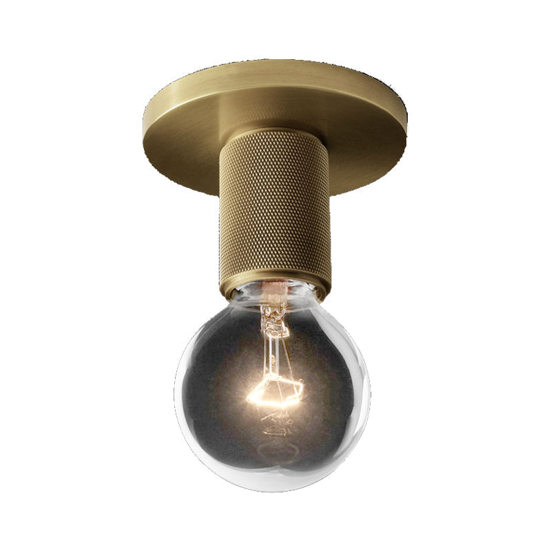 Modern Glass Flush Pendant Ceiling Light in Brass for Balcony - Globe, Cone, Cylinder, Trumpet Shapes