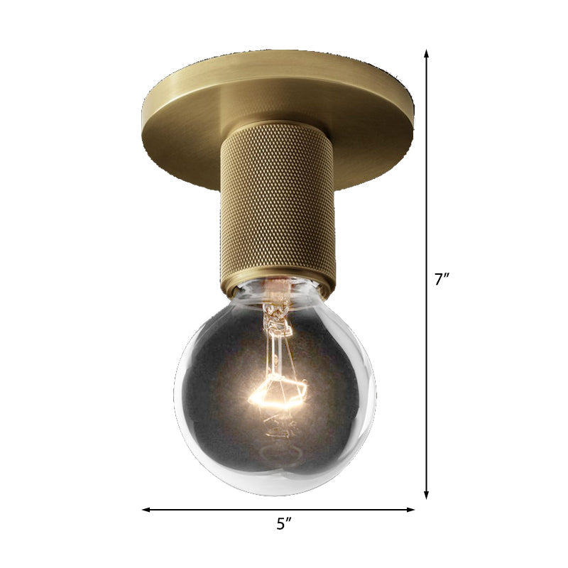 Modern Glass Flush Pendant Ceiling Light in Brass for Balcony - Globe, Cone, Cylinder, Trumpet Shapes