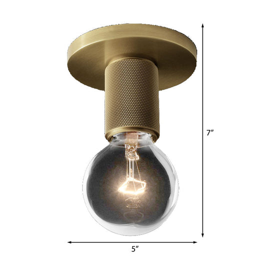 Modern Glass Flush Pendant Ceiling Light in Brass for Balcony - Globe, Cone, Cylinder, Trumpet Shapes