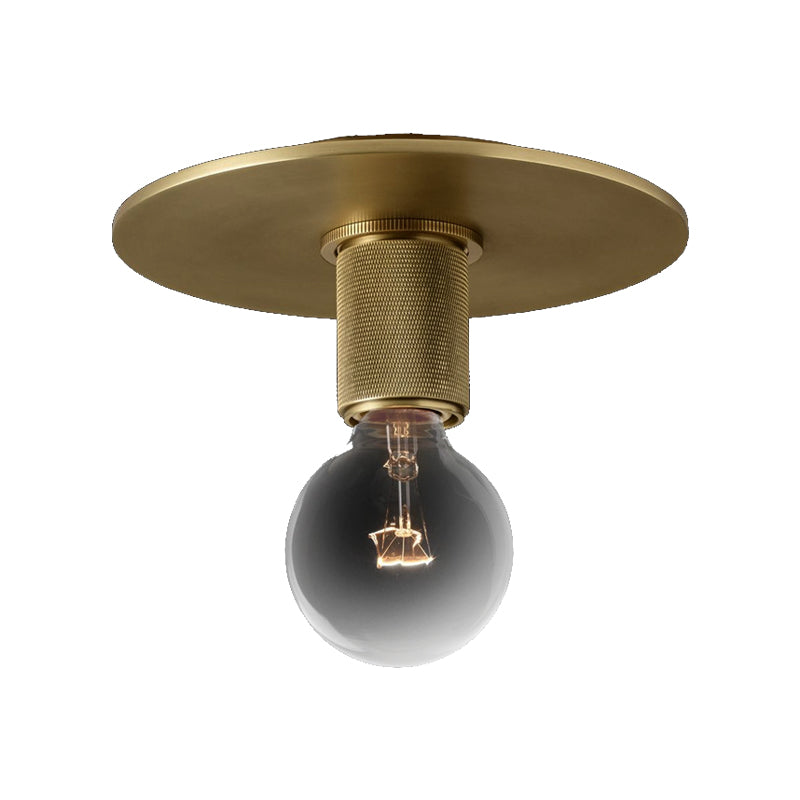 Modern Glass Flush Pendant Ceiling Light in Brass for Balcony - Globe, Cone, Cylinder, Trumpet Shapes