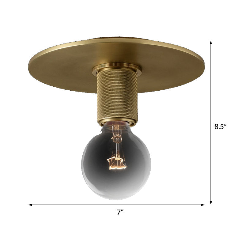 Modern Glass Flush Pendant Ceiling Light in Brass for Balcony - Globe, Cone, Cylinder, Trumpet Shapes
