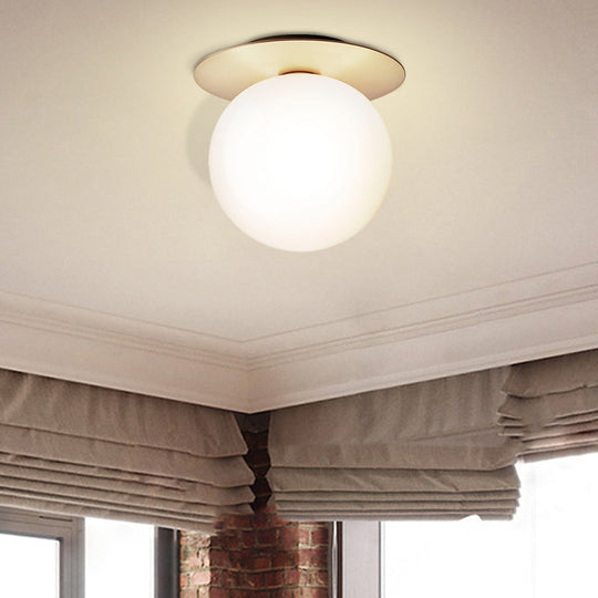 Modern Silver/Gold Finish Orbit Flush Mount Ceiling Light with White/Clear Glass Shade