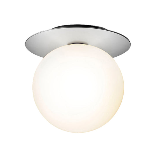 Modern Silver/Gold Finish Orbit Flush Mount Ceiling Light with White/Clear Glass Shade