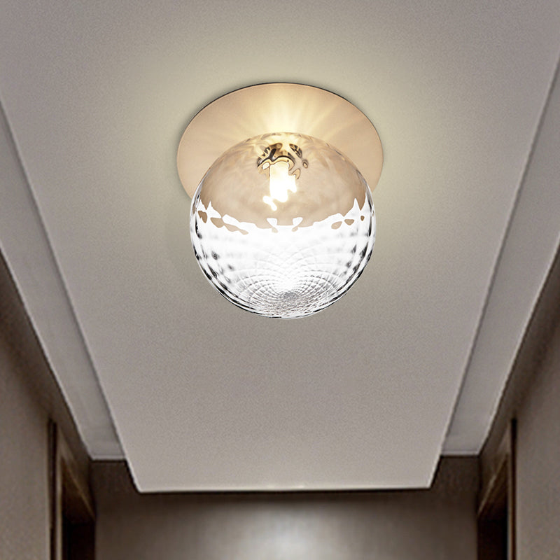 Modern Silver/Gold Finish Orbit Flush Mount Ceiling Light with White/Clear Glass Shade