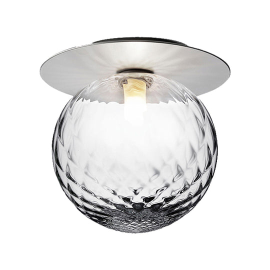 Modern Silver/Gold Finish Orbit Flush Mount Ceiling Light with White/Clear Glass Shade