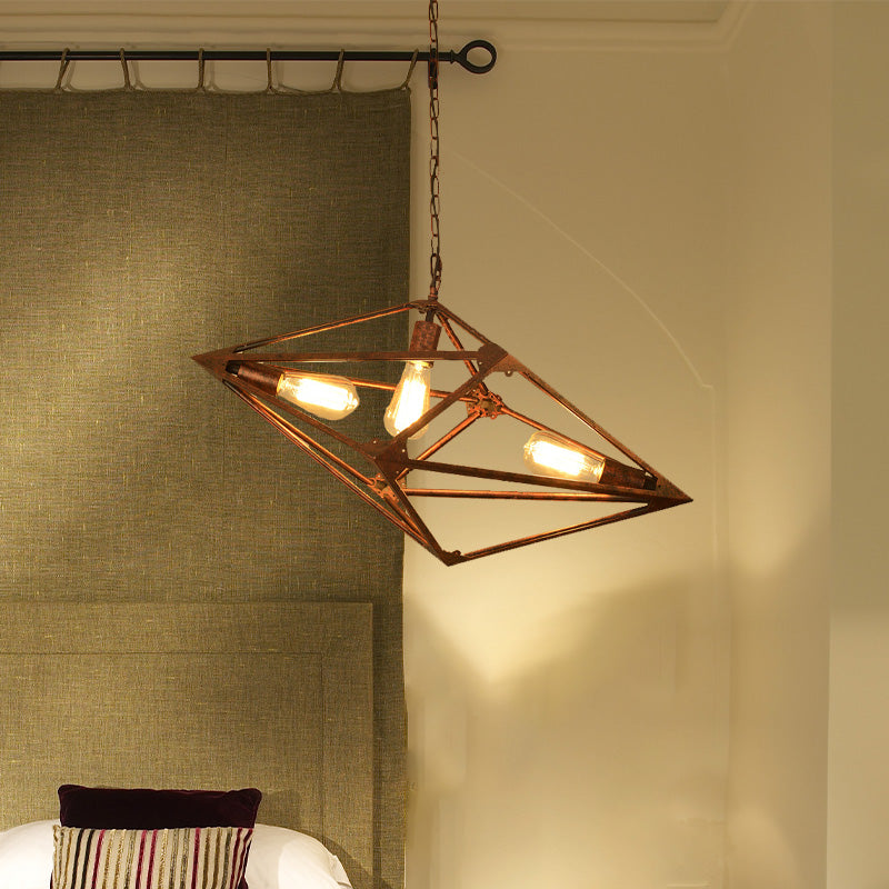 Vintage Rustic Dining Room Chandelier - Metallic 2/3 Lights - 12"/27.5" W