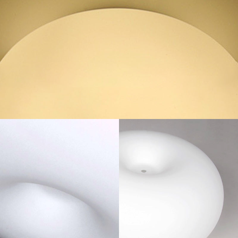 Modernist Ceiling Flush Mount Light with Glass Lampshade for Balcony - White, Obong - 3 Sizes Available