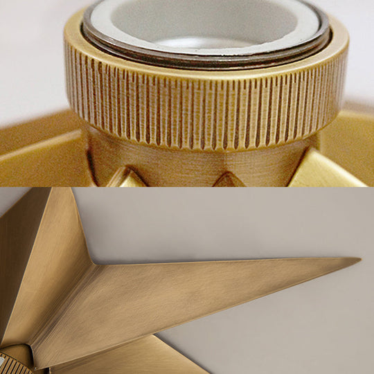 Contemporary Black/Bronze Anise Star Flush Ceiling Light - 1 Head Stairway Flush Mount Fixture