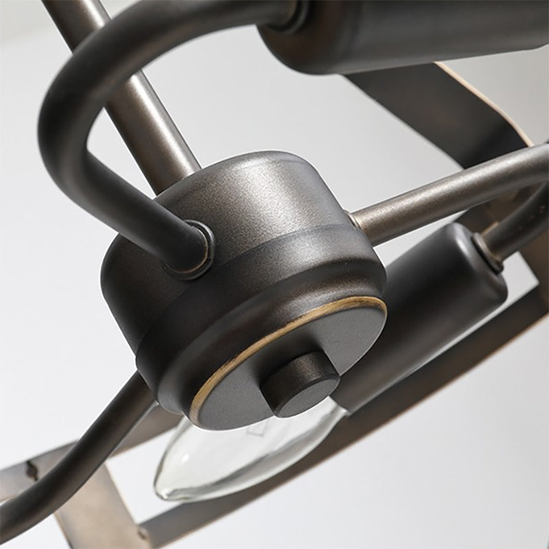 Vintage Style 3-Head Black Chandelier Pendant Lamp With Metallic Shade