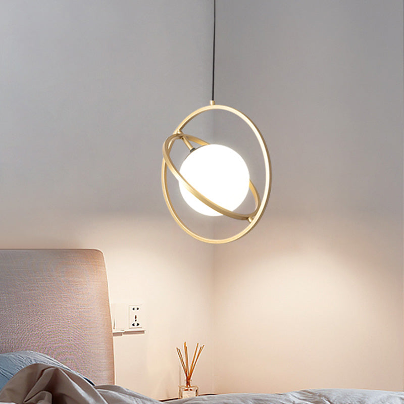 Sleek Gold Round Hanging Ceiling Light - Simplicity Collection for Dining Room