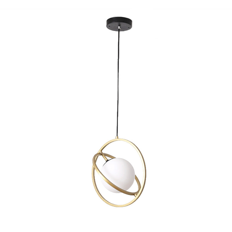 Sleek Gold Round Hanging Ceiling Light - Simplicity Collection for Dining Room