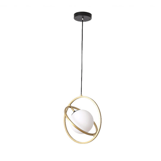 Sleek Gold Round Hanging Ceiling Light - Simplicity Collection for Dining Room