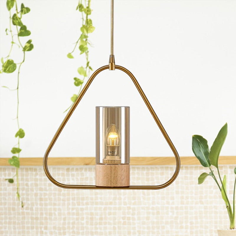 Modern Gold Triangle Drop Pendant Light for Living Room - Sleek Metal Design