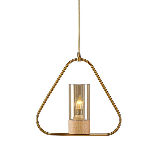 Modern Gold Triangle Drop Pendant Light for Living Room - Sleek Metal Design