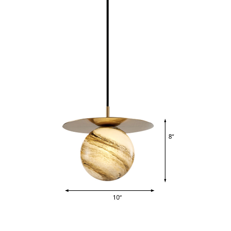 Modern Frosted Glass Led Kitchen Ceiling Light - Gold Sphere Suspension Pendant