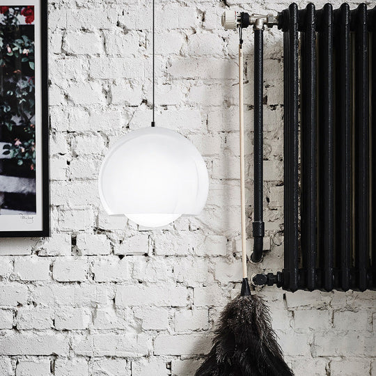 Minimalist Opal Glass Sphere Pendant Light - 1 Ceiling Lamp For Restaurants White