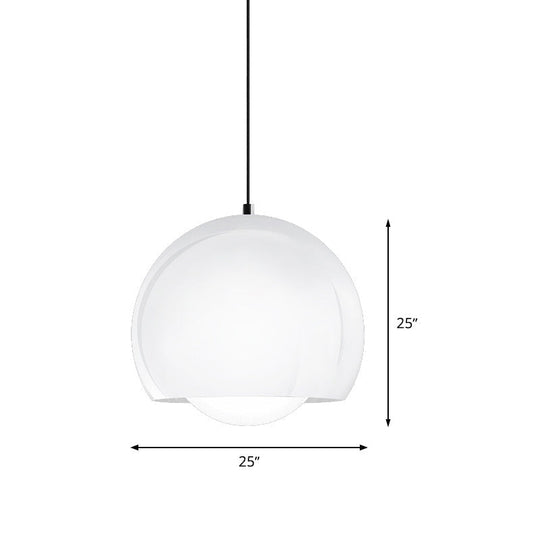 Minimalist Opal Glass Sphere Pendant Light - 1 Ceiling Lamp For Restaurants